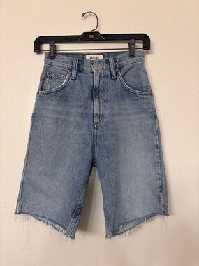 Agolde Denim Bermuda Shorts 90's Pinch Waist High Rise Summer Size 23 Women's